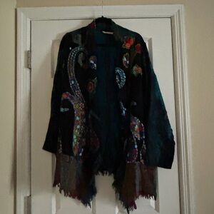 Soft Surroundings Multicolor Embroidered Sweater 1X